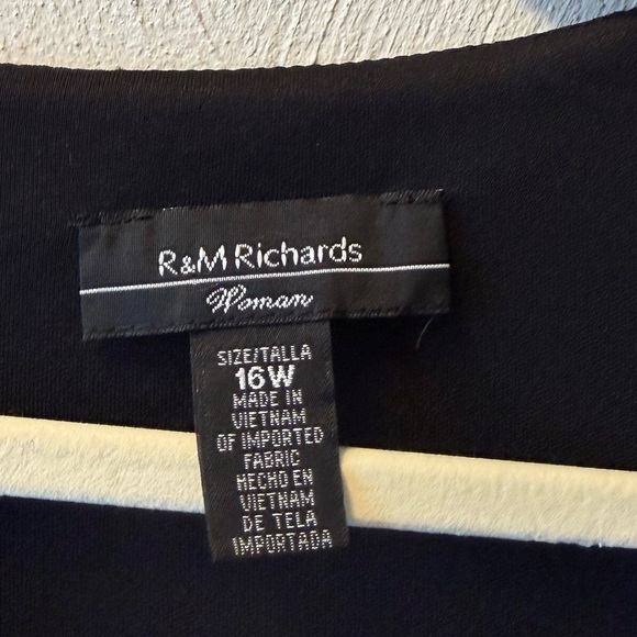 R&M Richards Plus 16W Sparkly Party Cocktail Gown Dress Sheer Ruffle Sleeve NWT - Picture 6 of 8